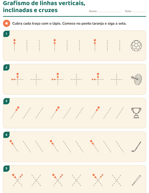 Pré-visualização da ficha de Grafismo e traçados com Esportes PB para Educação infantil (pré-escola, 5-7 anos)