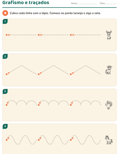 Pré-visualização da ficha de Grafismo e traçados com Fazenda PB para Educação infantil (pré-escola, 5-7 anos)