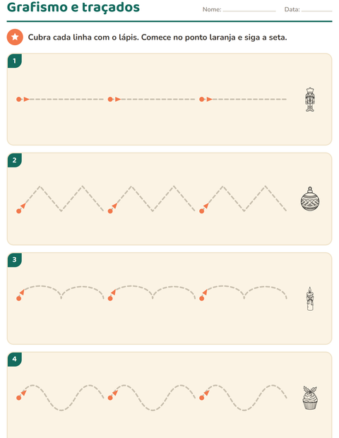 Pré-visualização da ficha de Grafismo e traçados com Natal P&B 2 para Educação infantil (pré-escola, 5-7 anos)
