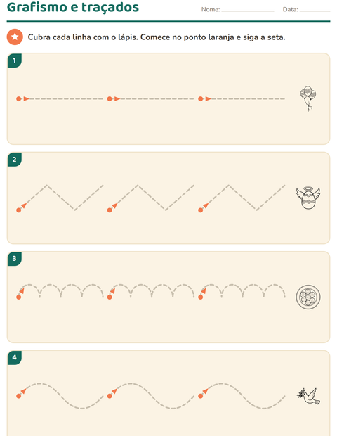 Pré-visualização da ficha de Grafismo e traçados com Páscoa PB 2 para Educação infantil (pré-escola, 5-7 anos)