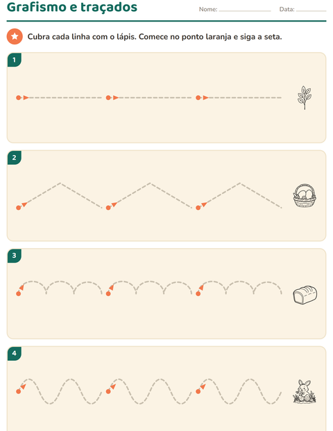 Pré-visualização da ficha de Grafismo e traçados com Páscoa PB para Educação infantil (pré-escola, 5-7 anos)
