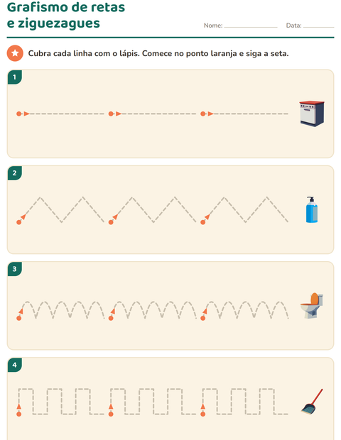Pré-visualização da ficha de Grafismo e traçados com Pela casa para Educação infantil (pré-escola, 5-7 anos)