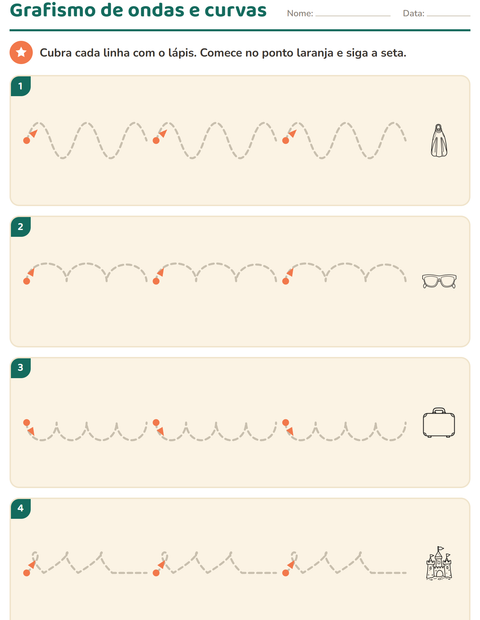 Pré-visualização da ficha de Grafismo e traçados com Praia PB para Educação infantil (pré-escola, 5-7 anos)