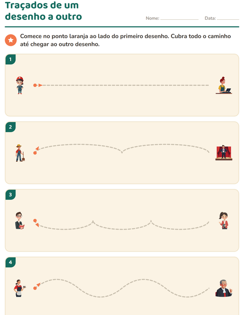 Pré-visualização da ficha de Grafismo e traçados com Profissões para Educação infantil (pré-escola, 5-7 anos)