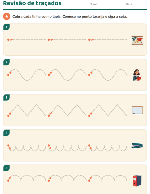 Pré-visualização da ficha de Grafismo e traçados com Sala de aula para Educação infantil (pré-escola, 5-7 anos)