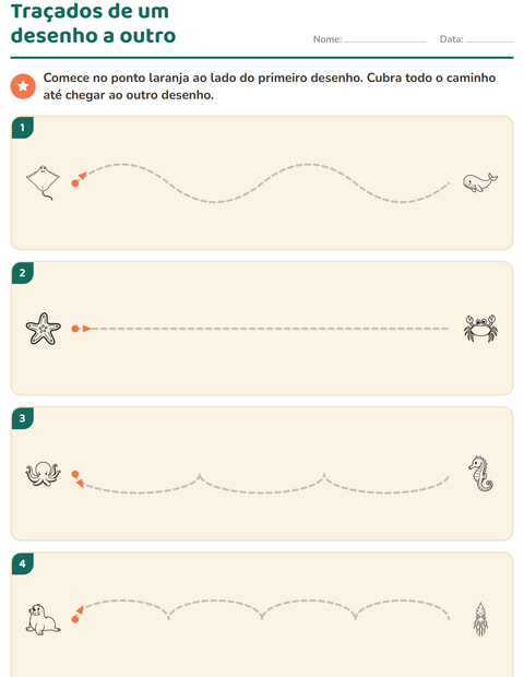 Pré-visualização da ficha de Grafismo e traçados com Vida marinha PB para Educação infantil (pré-escola, 5-7 anos)