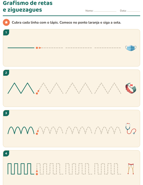 Pré-visualização da ficha de Grafismo e traçados com Hospital para Educação infantil (pré-escola, 5-7 anos)