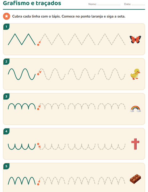 Pré-visualização da ficha de Grafismo e traçados com Páscoa para Educação infantil (pré-escola, 5-7 anos)