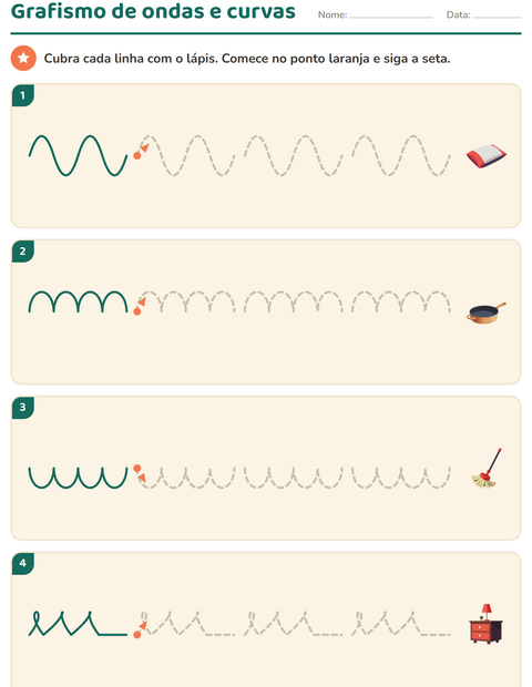 Pré-visualização da ficha de Grafismo e traçados com Pela casa para Educação infantil (pré-escola, 5-7 anos)
