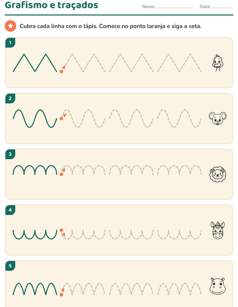 Pré-visualização da ficha de Grafismo e traçados com Rostos PB para Educação infantil (pré-escola, 5-7 anos)