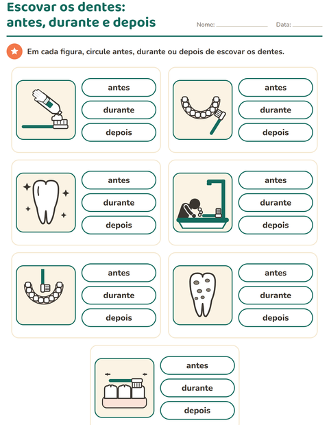 Escovar os dentes: antes, durante e depois