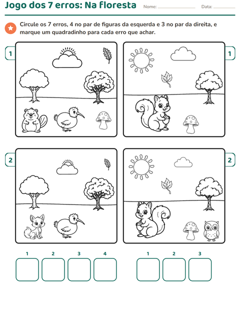 Pré-visualização da ficha de Jogo das diferenças para 1º ano do ensino fundamental
