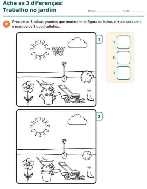 Pré-visualização da ficha de Jogo das diferenças para Educação infantil (pré-escola, 5-7 anos)