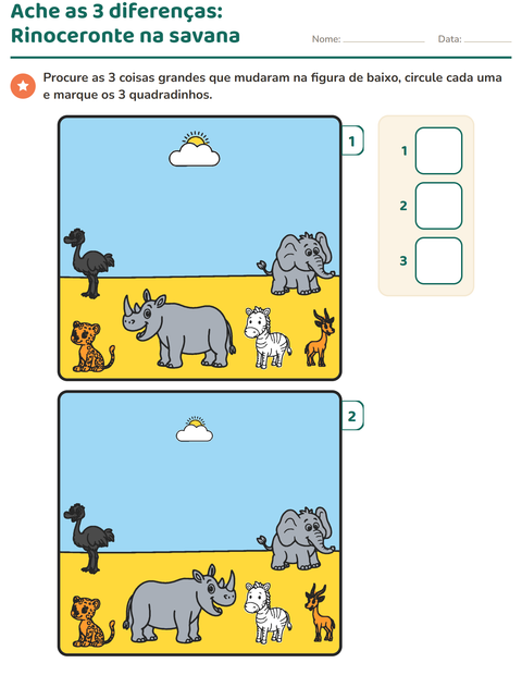 Pré-visualização da ficha de Jogo das diferenças para Educação infantil (pré-escola, 5-7 anos)