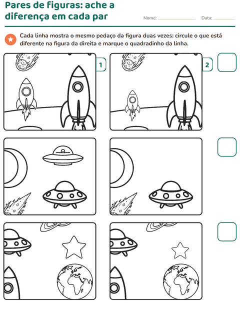 Pré-visualização da ficha de Jogo das diferenças para Educação infantil (pré-escola, 5-7 anos)