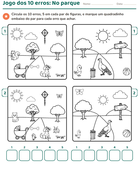 Pré-visualização da ficha de Jogo das diferenças para 2º ano do ensino fundamental