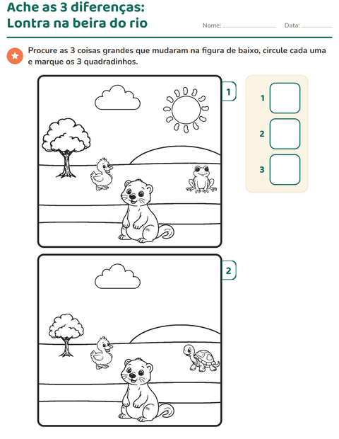 Pré-visualização da ficha de Jogo das diferenças para Educação infantil (pré-escola, 5-7 anos)