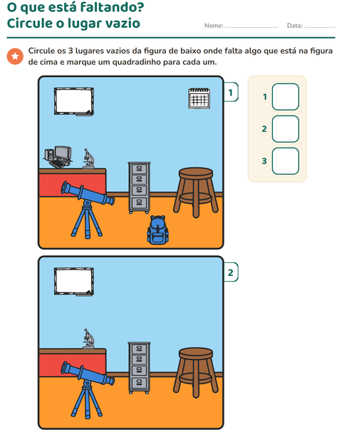 Pré-visualização da ficha de Jogo das diferenças para Educação infantil (pré-escola, 5-7 anos)