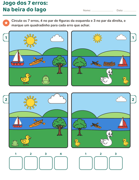 Pré-visualização da ficha de Jogo das diferenças para 1º ano do ensino fundamental