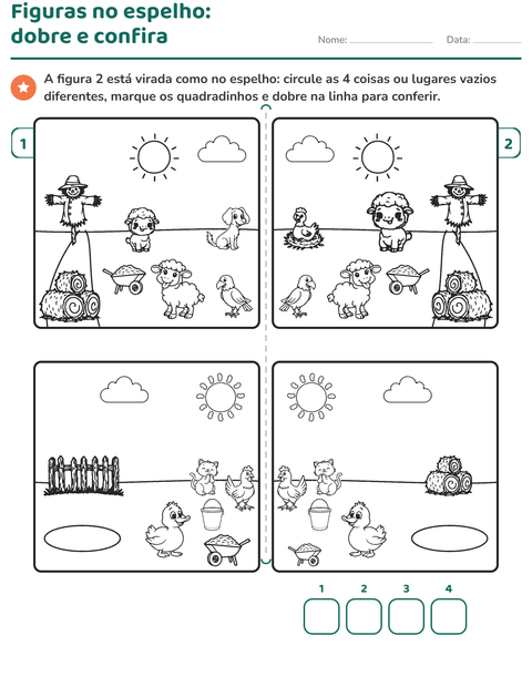 Pré-visualização da ficha de Jogo das diferenças para 1º ano do ensino fundamental