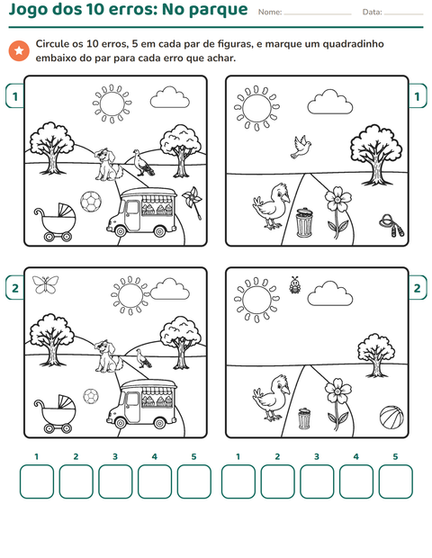 Pré-visualização da ficha de Jogo das diferenças para 2º ano do ensino fundamental