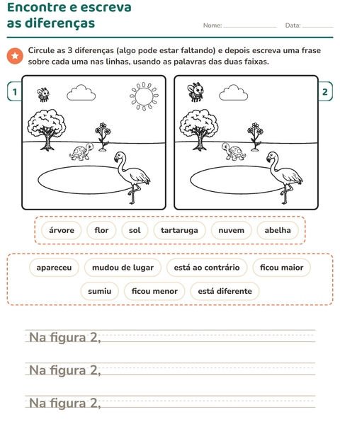 Pré-visualização da ficha de Jogo das diferenças para 2º ano do ensino fundamental