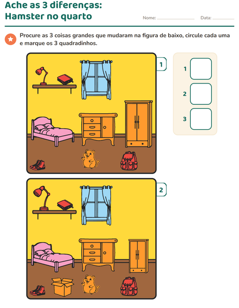 Pré-visualização da ficha de Jogo das diferenças para Educação infantil (pré-escola, 5-7 anos)