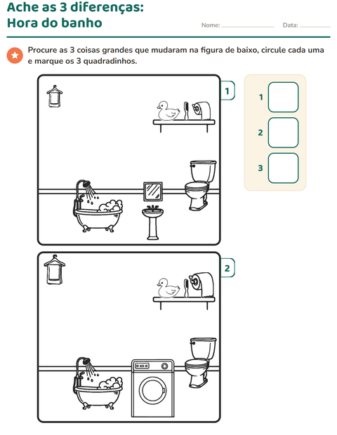 Pré-visualização da ficha de Jogo das diferenças para Educação infantil (pré-escola, 5-7 anos)