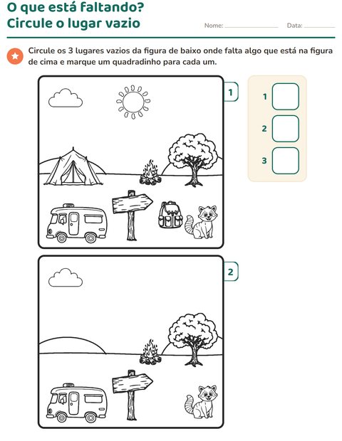 Pré-visualização da ficha de Jogo das diferenças para Educação infantil (pré-escola, 5-7 anos)