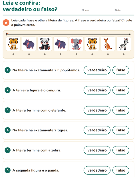 Pré-visualização da ficha de Leia e faça com Animais do zoológico para 1º ano do ensino fundamental