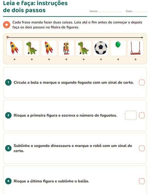 Pré-visualização da ficha de Leia e faça com Brinquedos para 1º ano do ensino fundamental