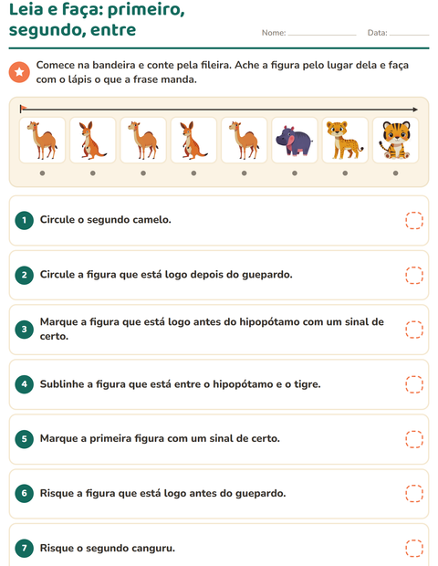 Pré-visualização da ficha de Leia e faça com Animais do zoológico para 1º ano do ensino fundamental