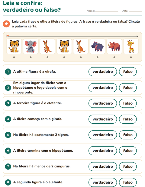 Pré-visualização da ficha de Leia e faça com Animais do zoológico para 1º ano do ensino fundamental