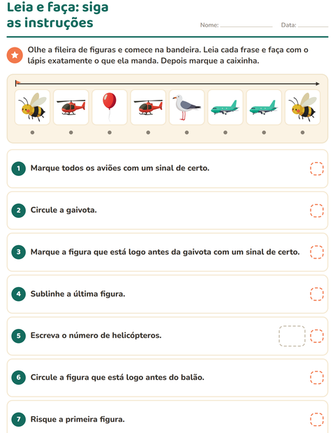 Pré-visualização da ficha de Leia e faça com Coisas que voam para 1º ano do ensino fundamental