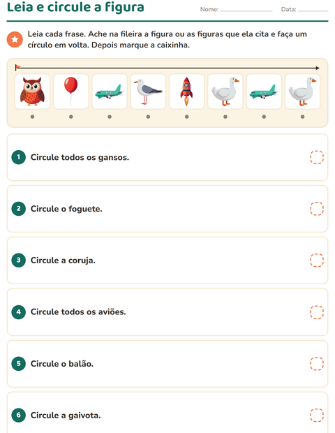 Pré-visualização da ficha de Leia e faça com Coisas que voam para 1º ano do ensino fundamental