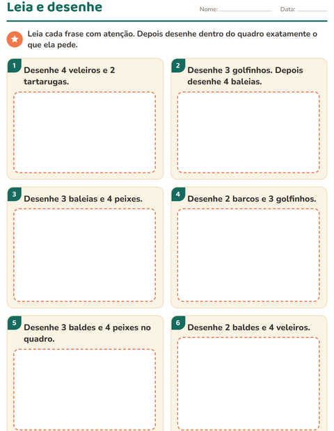 Pré-visualização da ficha de Leia e faça com Praia para 1º ano do ensino fundamental