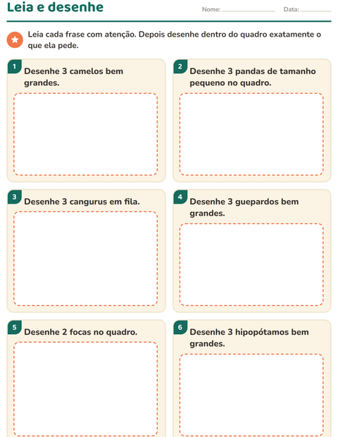 Pré-visualização da ficha de Leia e faça com Animais do zoológico para 1º ano do ensino fundamental
