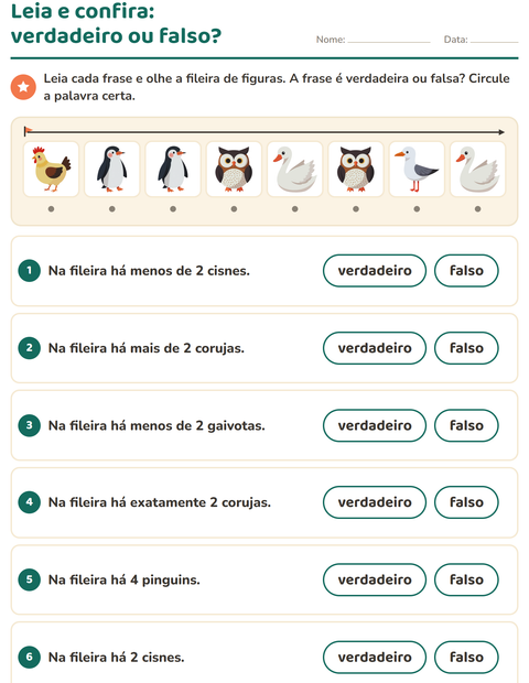 Pré-visualização da ficha de Leia e faça com Pássaros 2 para 1º ano do ensino fundamental
