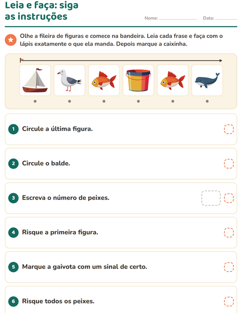 Pré-visualização da ficha de Leia e faça com Praia para 1º ano do ensino fundamental