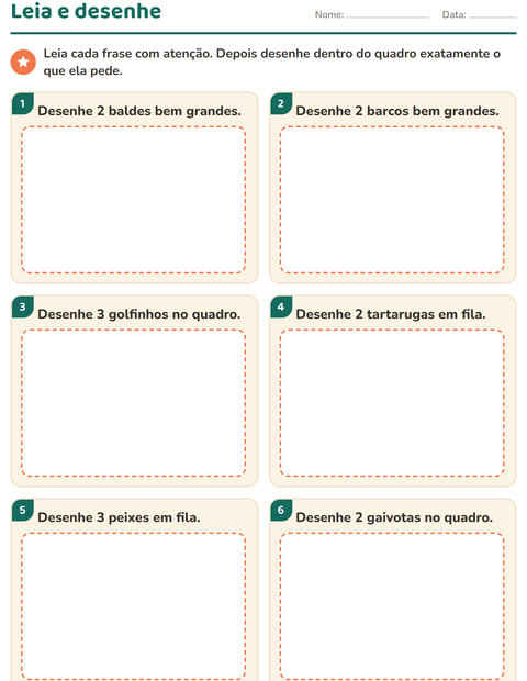 Pré-visualização da ficha de Leia e faça com Praia para 1º ano do ensino fundamental