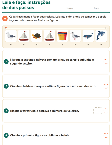 Pré-visualização da ficha de Leia e faça com Praia para 1º ano do ensino fundamental