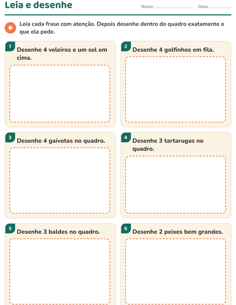 Pré-visualização da ficha de Leia e faça com Praia para 1º ano do ensino fundamental