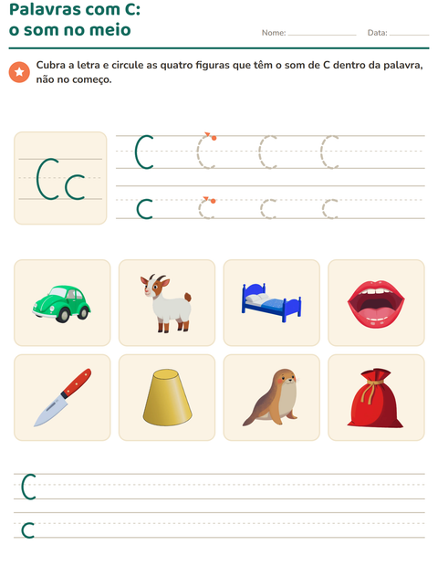 Pré-visualização da ficha de Letra da semana para Educação infantil (pré-escola, 5-7 anos)