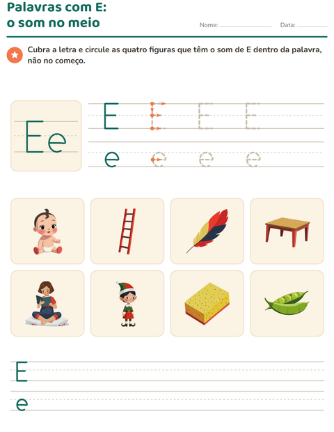 Pré-visualização da ficha de Letra da semana para Educação infantil (pré-escola, 5-7 anos)