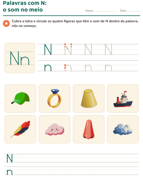 Pré-visualização da ficha de Letra da semana para Educação infantil (pré-escola, 5-7 anos)