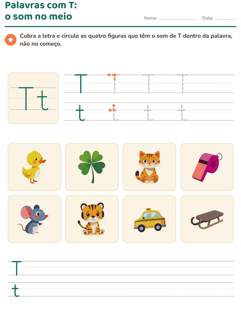 Pré-visualização da ficha de Letra da semana para Educação infantil (pré-escola, 5-7 anos)