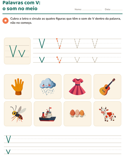 Pré-visualização da ficha de Letra da semana para Educação infantil (pré-escola, 5-7 anos)
