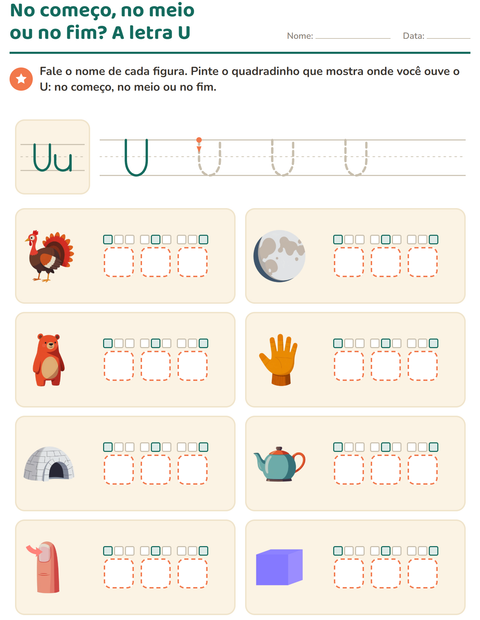 Pré-visualização da ficha de Letra da semana para Educação infantil (pré-escola, 5-7 anos)