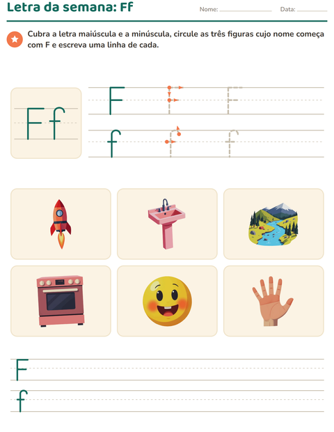 Pré-visualização da ficha de Letra da semana para Educação infantil (pré-escola, 5-7 anos)
