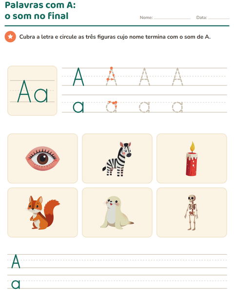Pré-visualização da ficha de Letra da semana para Educação infantil (pré-escola, 5-7 anos)
